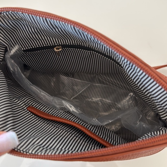 Vegan Leather Brown Crossbody Tassel Bag - Powerhouse Purse - Picture 6 of 9